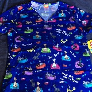 Dr Seuss Scrub Top